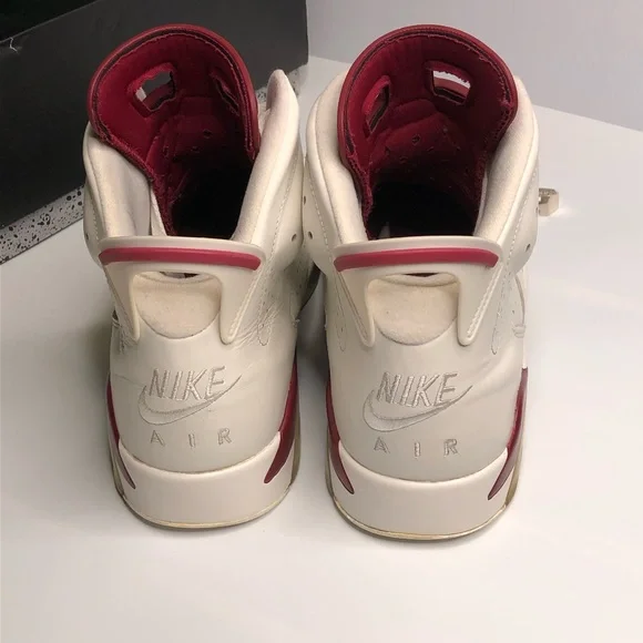 Air Jordan 6 Retro Off White & Maroon Mens Size 11 Basketball Shoes 2015 - Picture 4 of 7